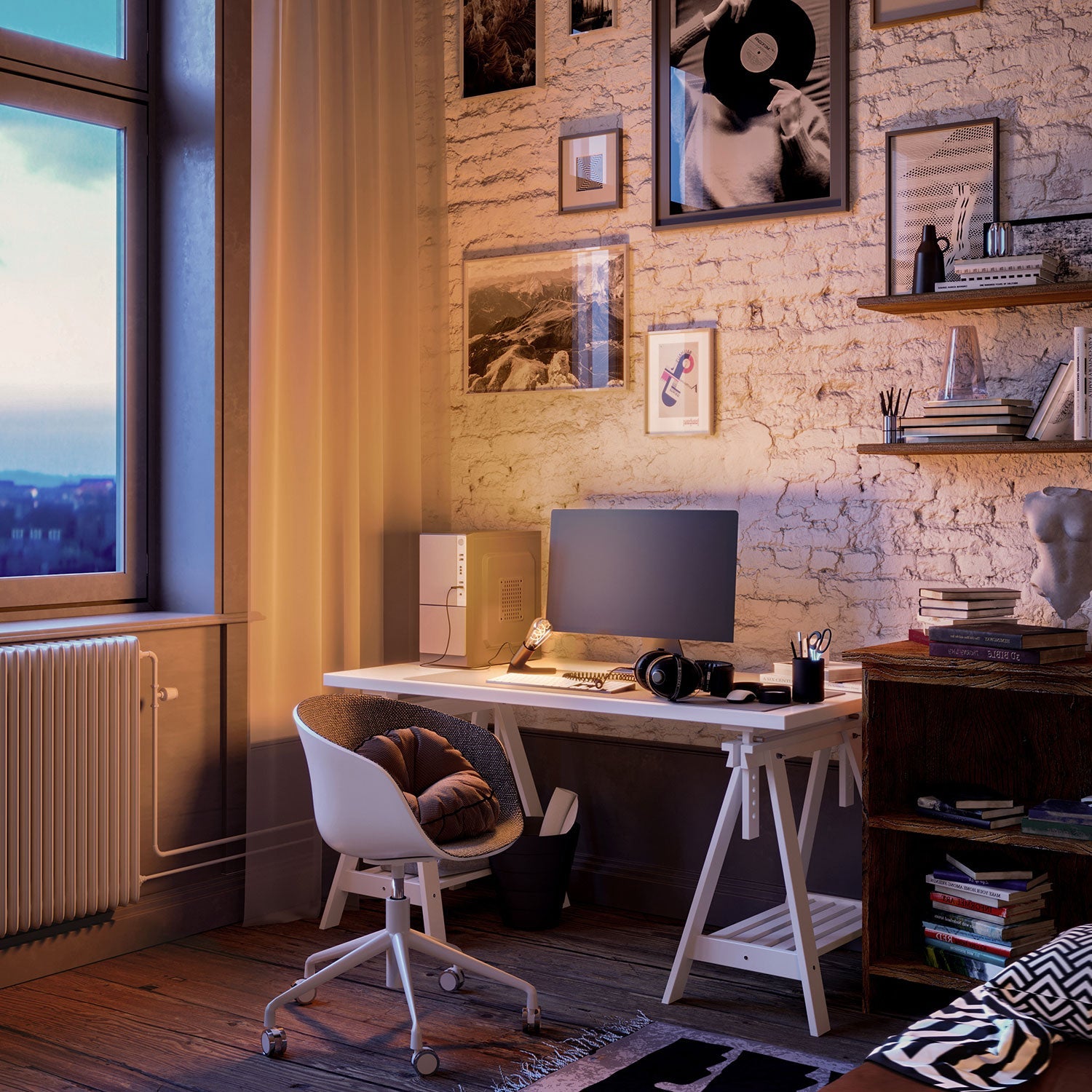 SI! Lampada da tavolo a 5V con lampadina ST64 e base metallica - Bronzo satinato