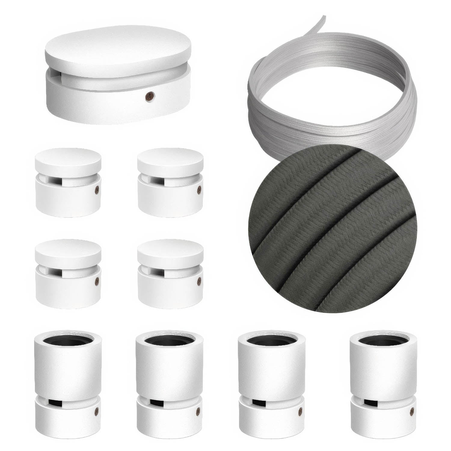 Complete white Filé Symmetric System Kit with central ceiling rose ...