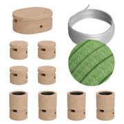 Sistema Filé Symmetric Kit - con cavo CX08 di 5 m per catenaria e 9 componenti in legno per interni