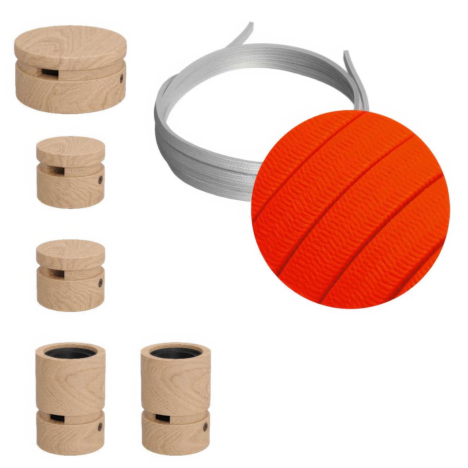 Sistema Filé Wiggle Kit - con cavo CF15 di 3 m per catenaria e 5 componenti in legno per interni