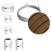 Sistema Filé Wiggle Kit - con cavo CZ22 di 3 m per catenaria e 5 componenti in legno verniciato bianco per interni