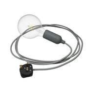 Snake Lampada in silicone con interruttore e spina UK - Grigio
