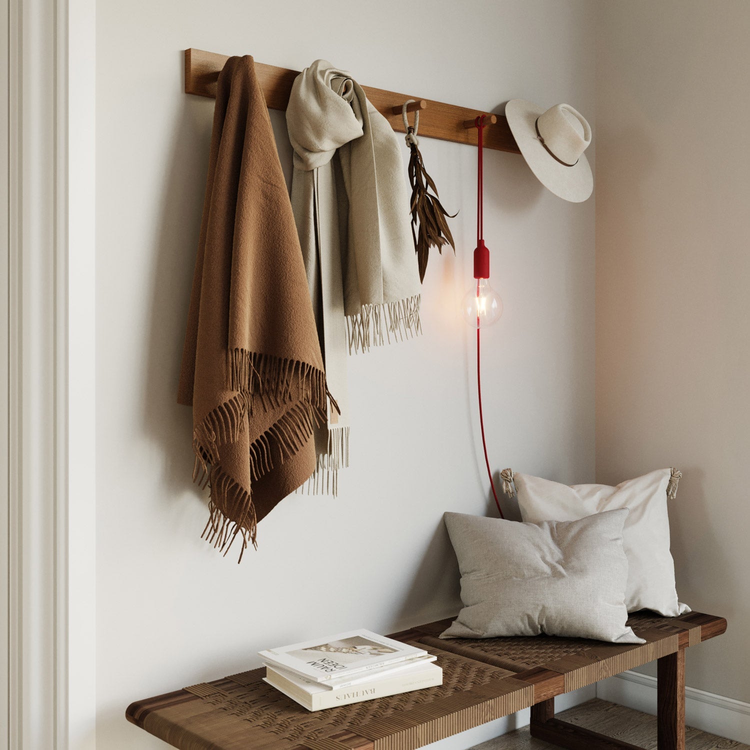 Snake Lampada in silicone con interruttore e spina UK - Rosso