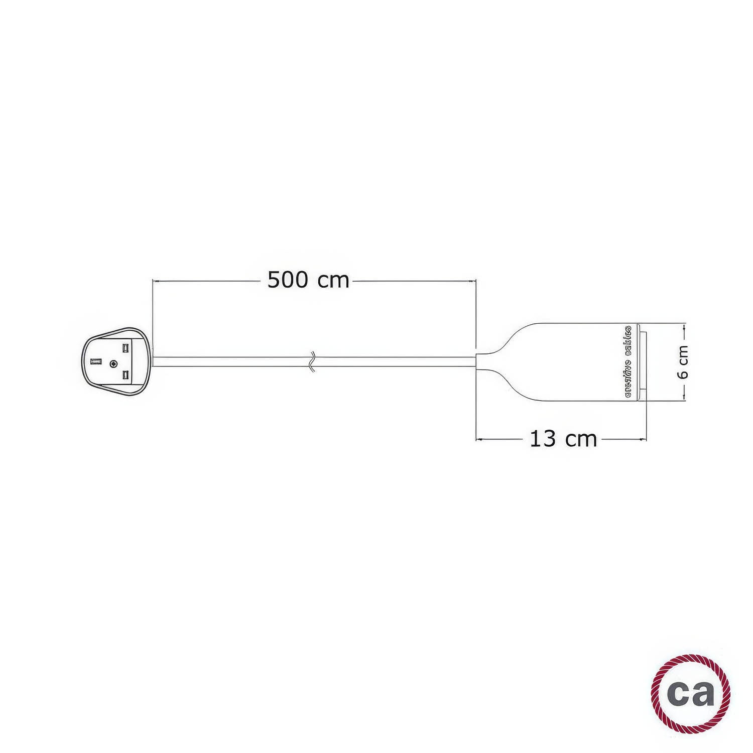 Snake Modulair Pastel, lampada portatile per esterni, 5 m cavo tessile, portalampada IP65 e spina UK - Blu carta da zucchero