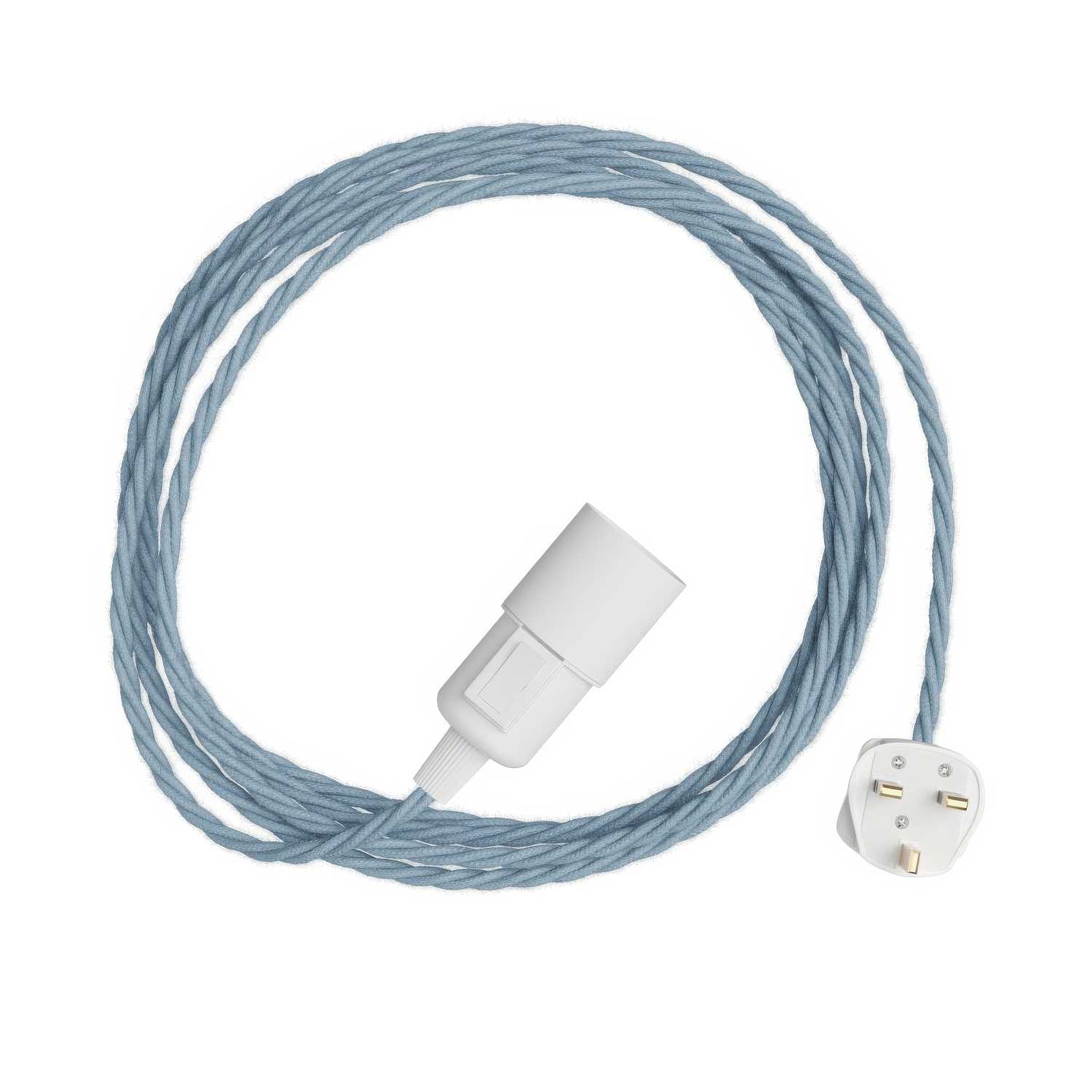 Snake Twisted - Lampada plug-in con cavo trecciato in tessuto TC53 e spina UK