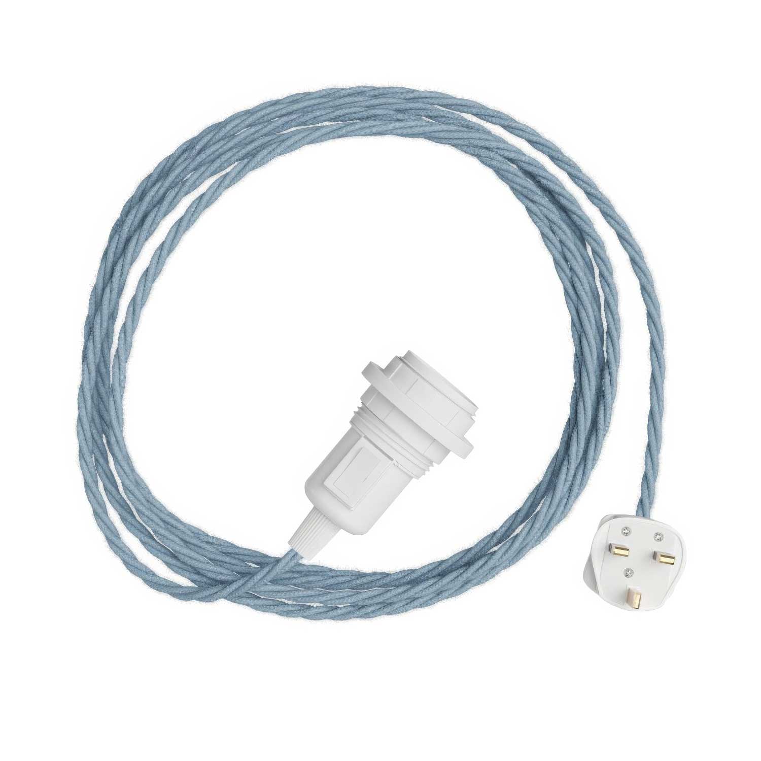 Snake Twisted per paralume - Lampada plug-in con cavo trecciato in tessuto TC53 e spina UK