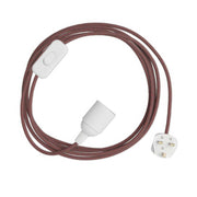 SnakeBis Zig-Zag - Cablaggio con portalampada, cavo in tessuto effetto Zig-Zag RZ28 e spina UK