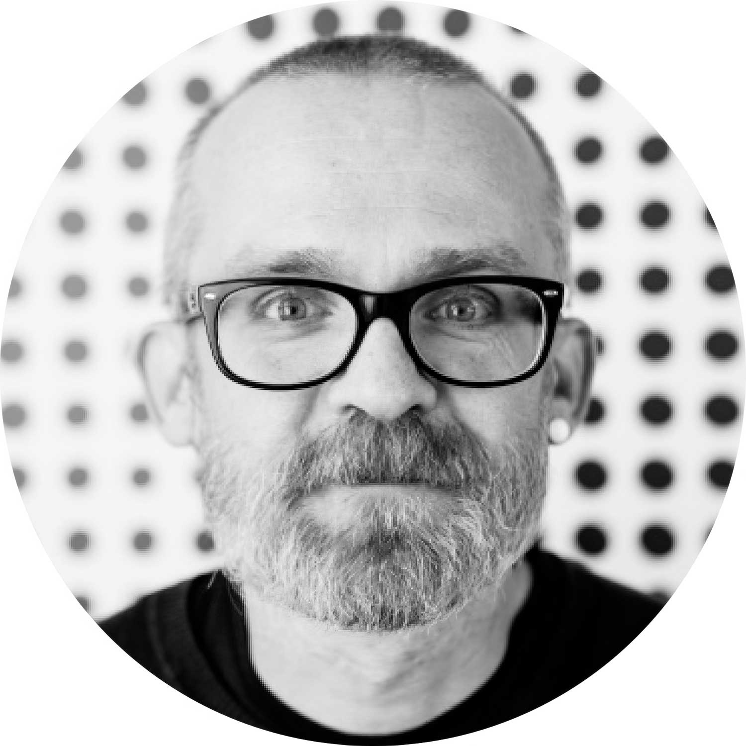 UFO Paralume in legno Special Edition Illustratori Italiani, double face, diametro 33 cm - Francesco Poroli